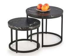 Set de măsuțe de cafea Houston 951 (Marmură neagră + Negru)