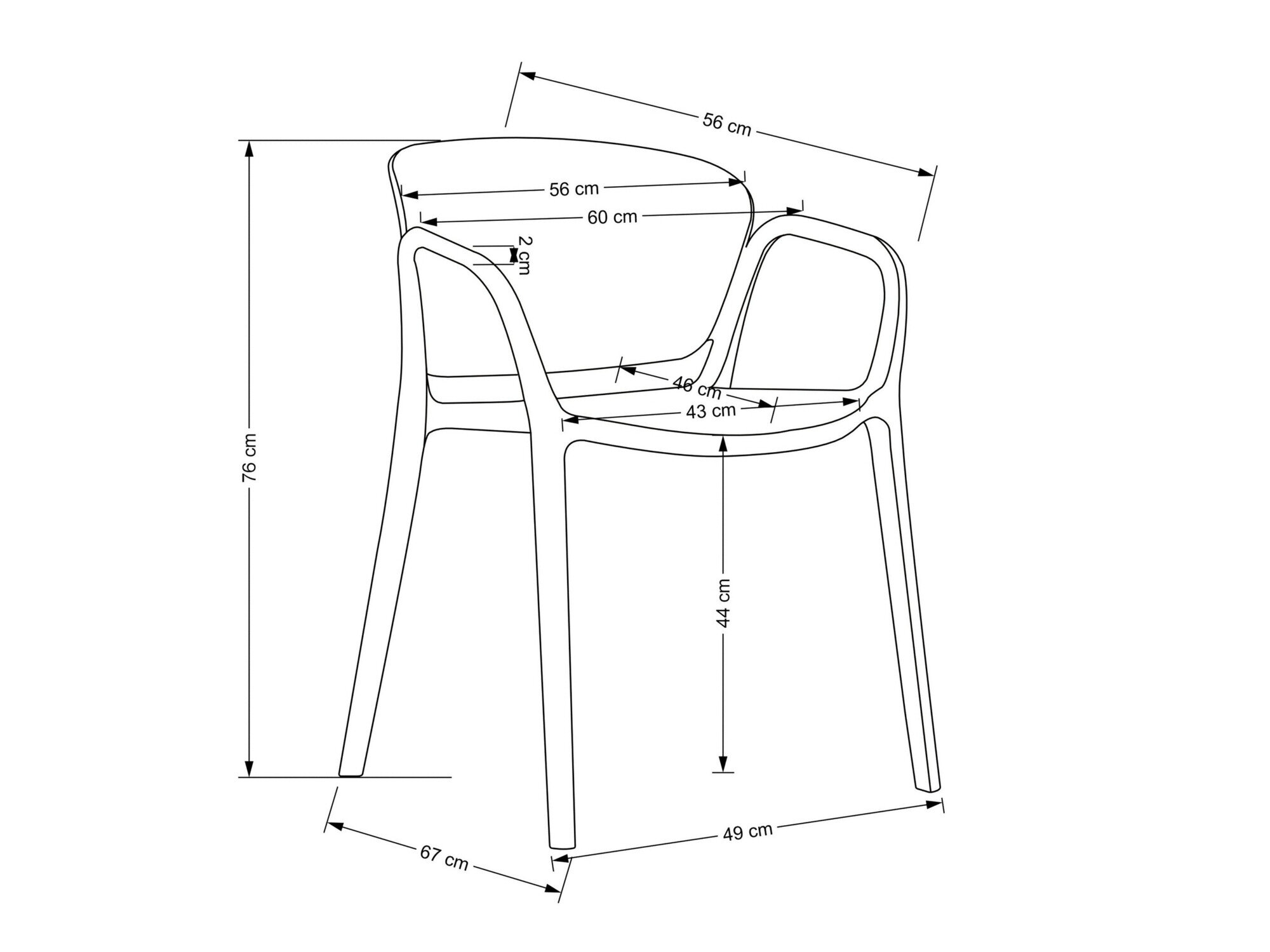 Stol Houston 1736 (Sort)