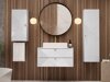 Armoire de salle de bain murale Natar (Blanc + Blanc brillant)