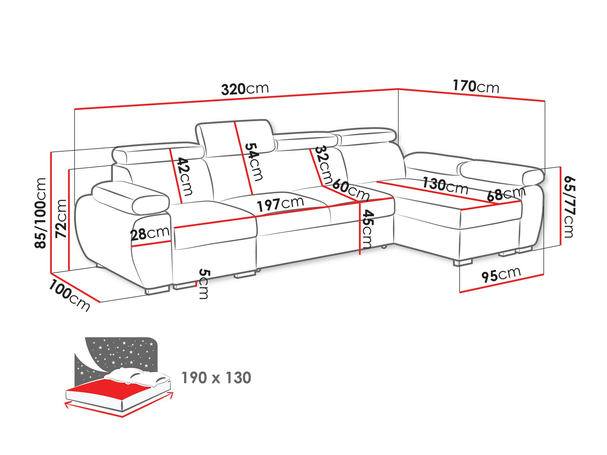 Hjørnesofa Columbus 227 (Aragon 80)