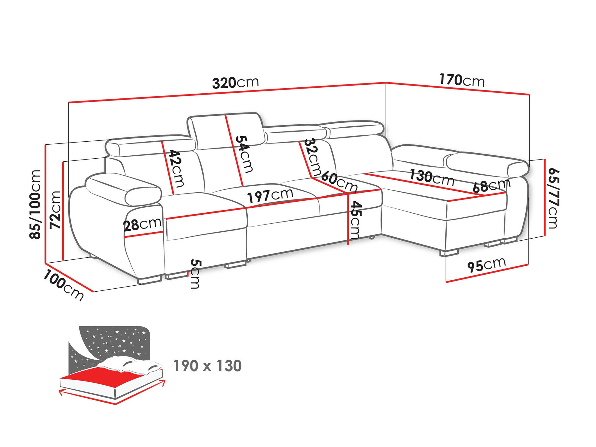 Hjørnesofa Columbus 227 (Aragon 93)