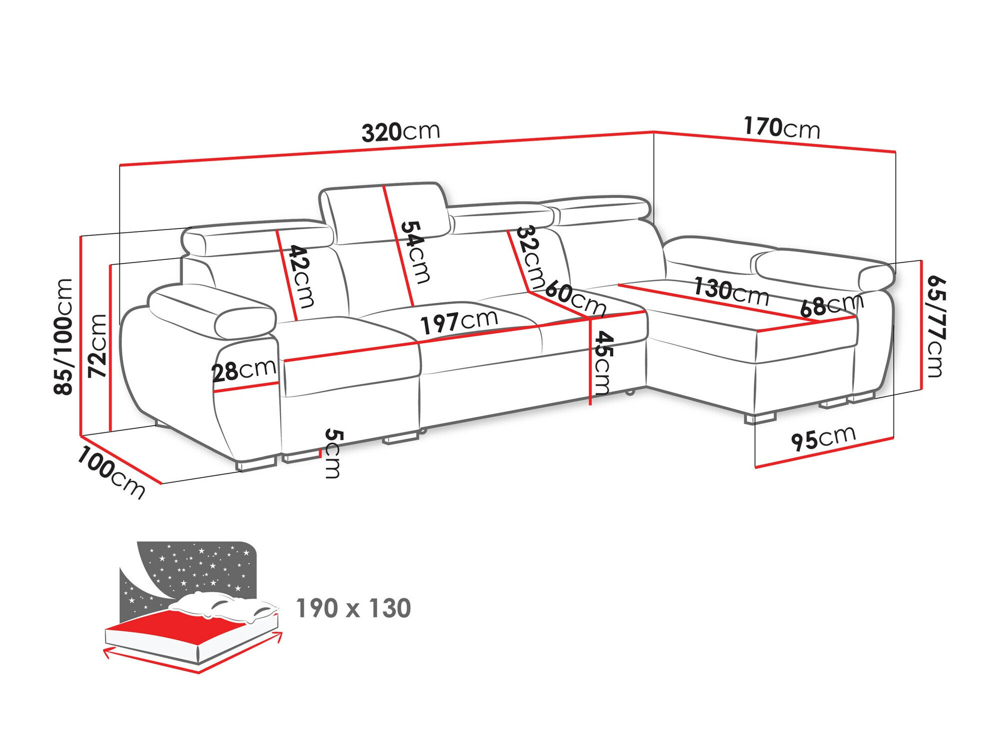 Hjørnesofa Columbus 227 (Aragon 93)