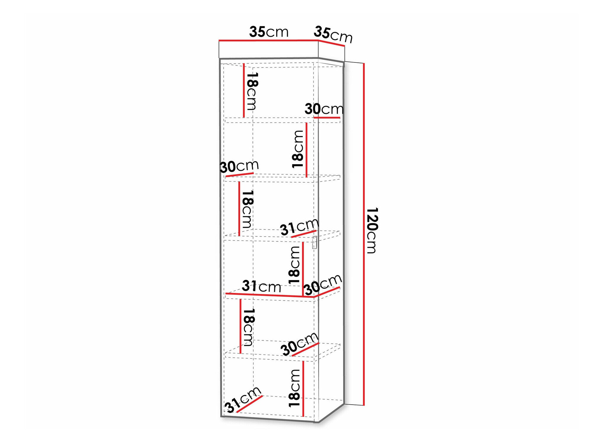 Vægmonteret badeværelsesskab Levelbu 108 (Hvid + Glansfuld hvid)