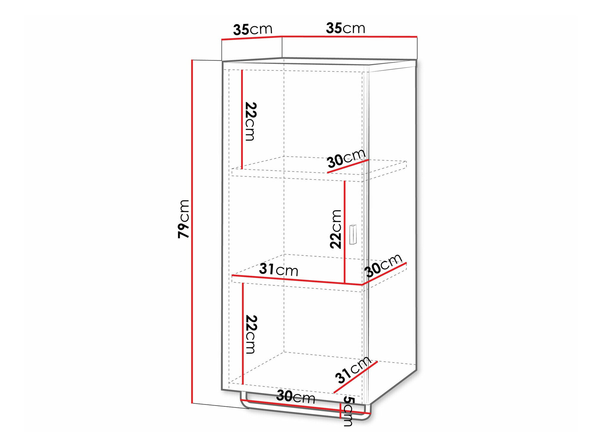 Vægmonteret badeværelsesskab Natar I (Hvid + Glansfuld hvid)