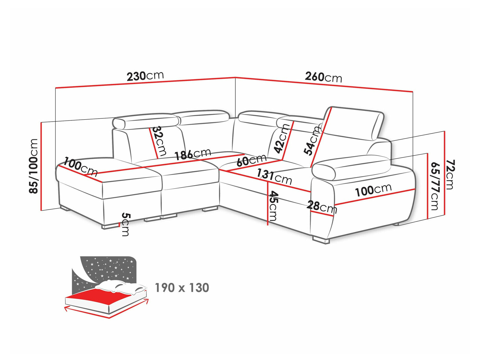 Hjørnesofa Columbus 228 (Paros 04)