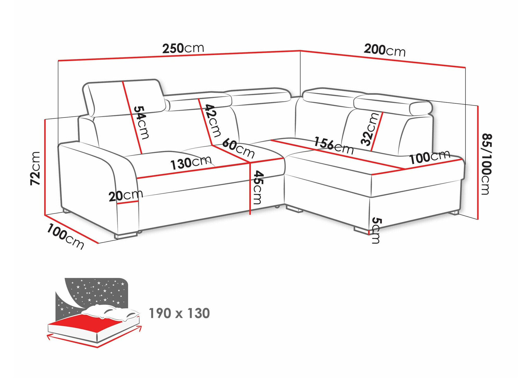 Hjørnesofa Etrcala 108 (Crown 15)