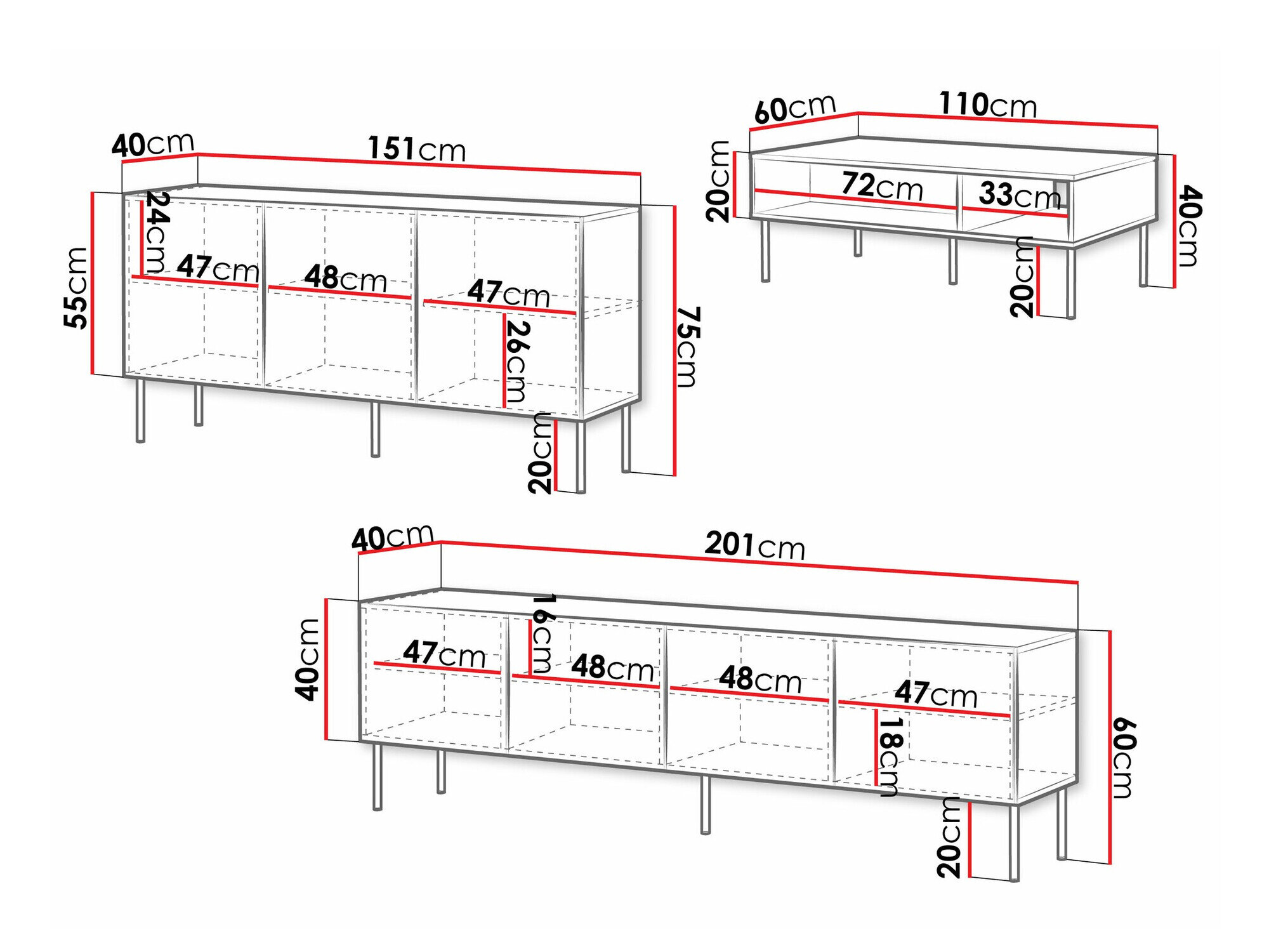 Stuemøbelsæt Celra I (Hvid)