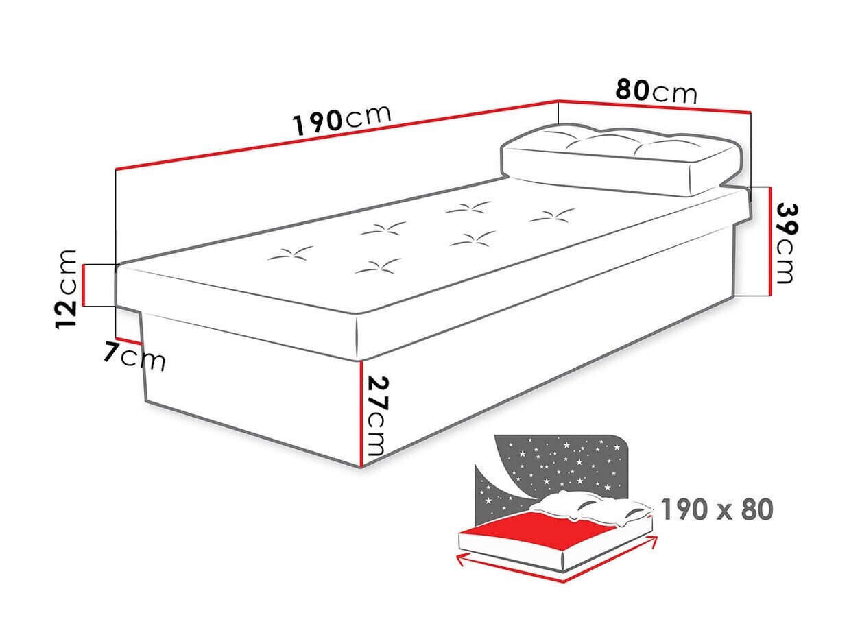 Seng Dover 100 (Mørk aske)