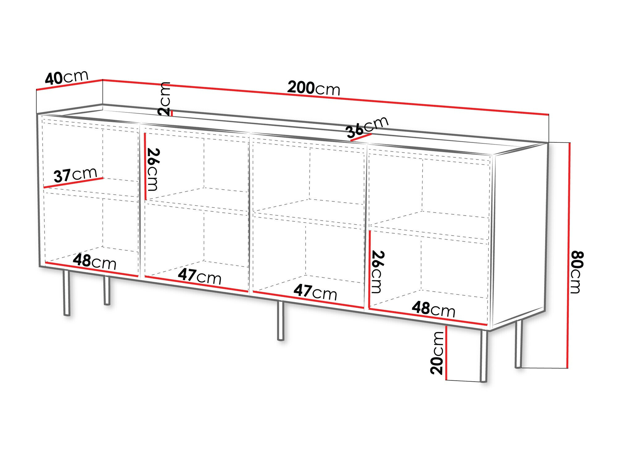 Dressoir Sillen I (Zwart)