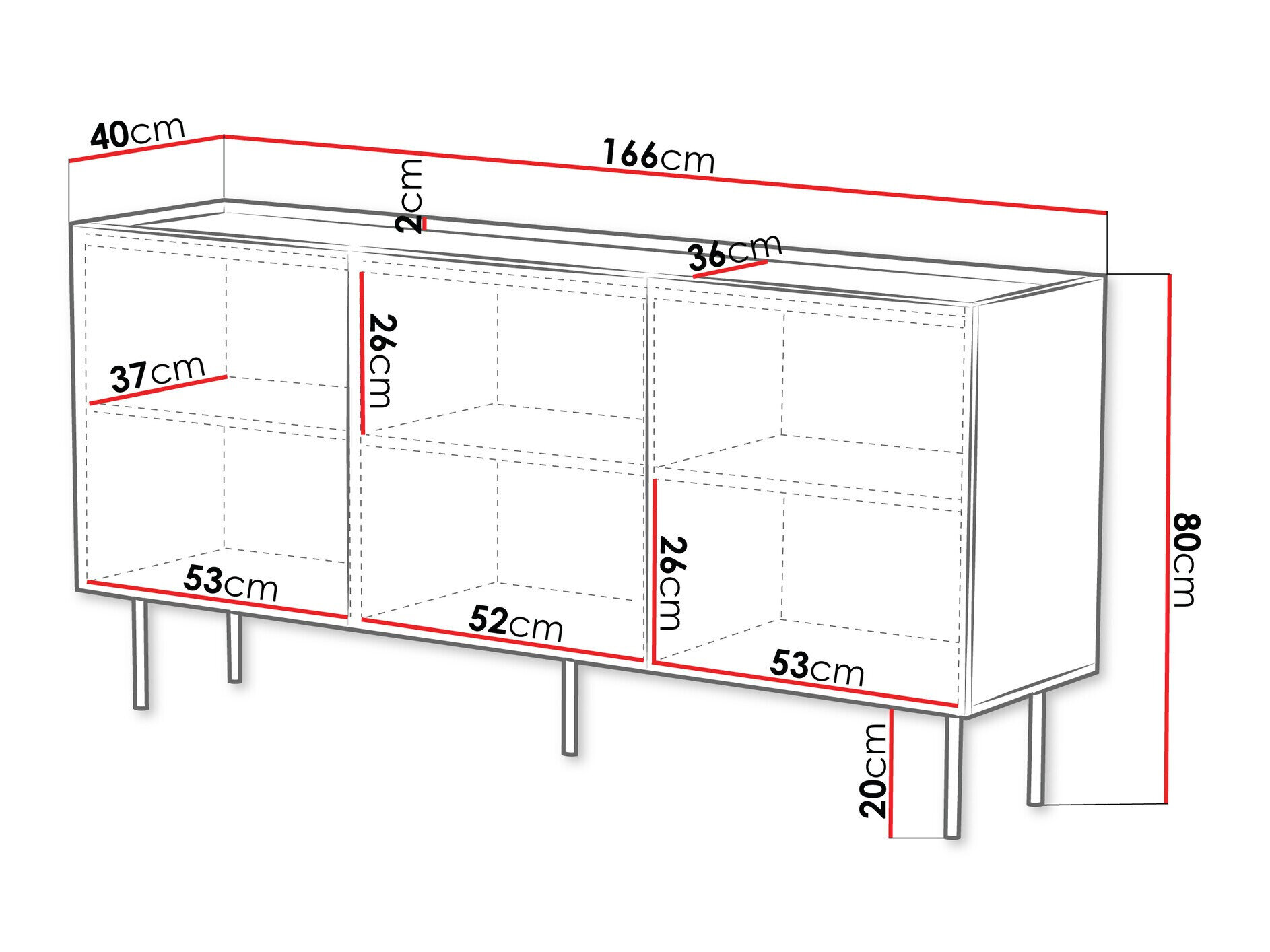 Dressoir Sillen (Zwart)