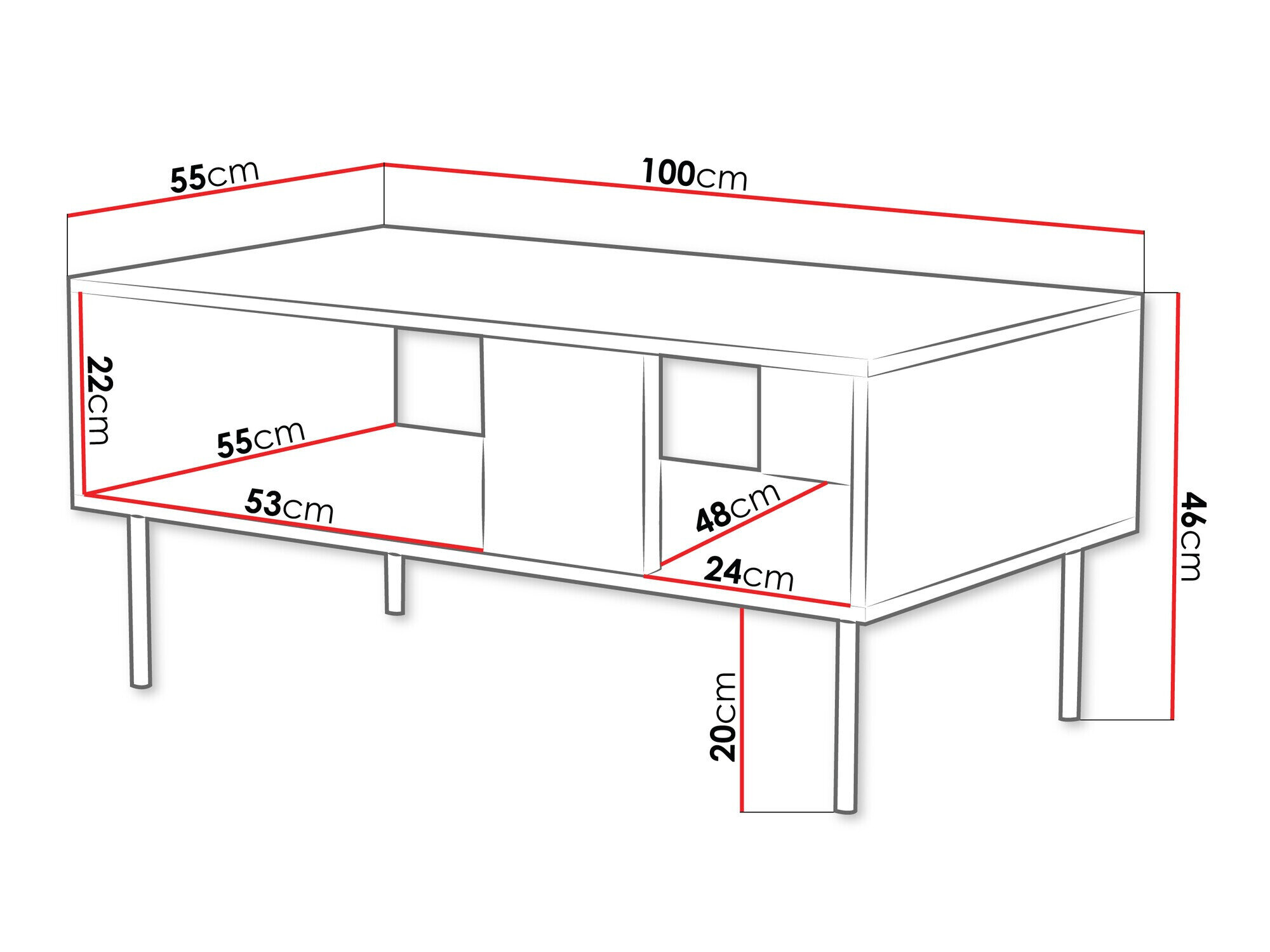 Salontafel Sillen (Wit)