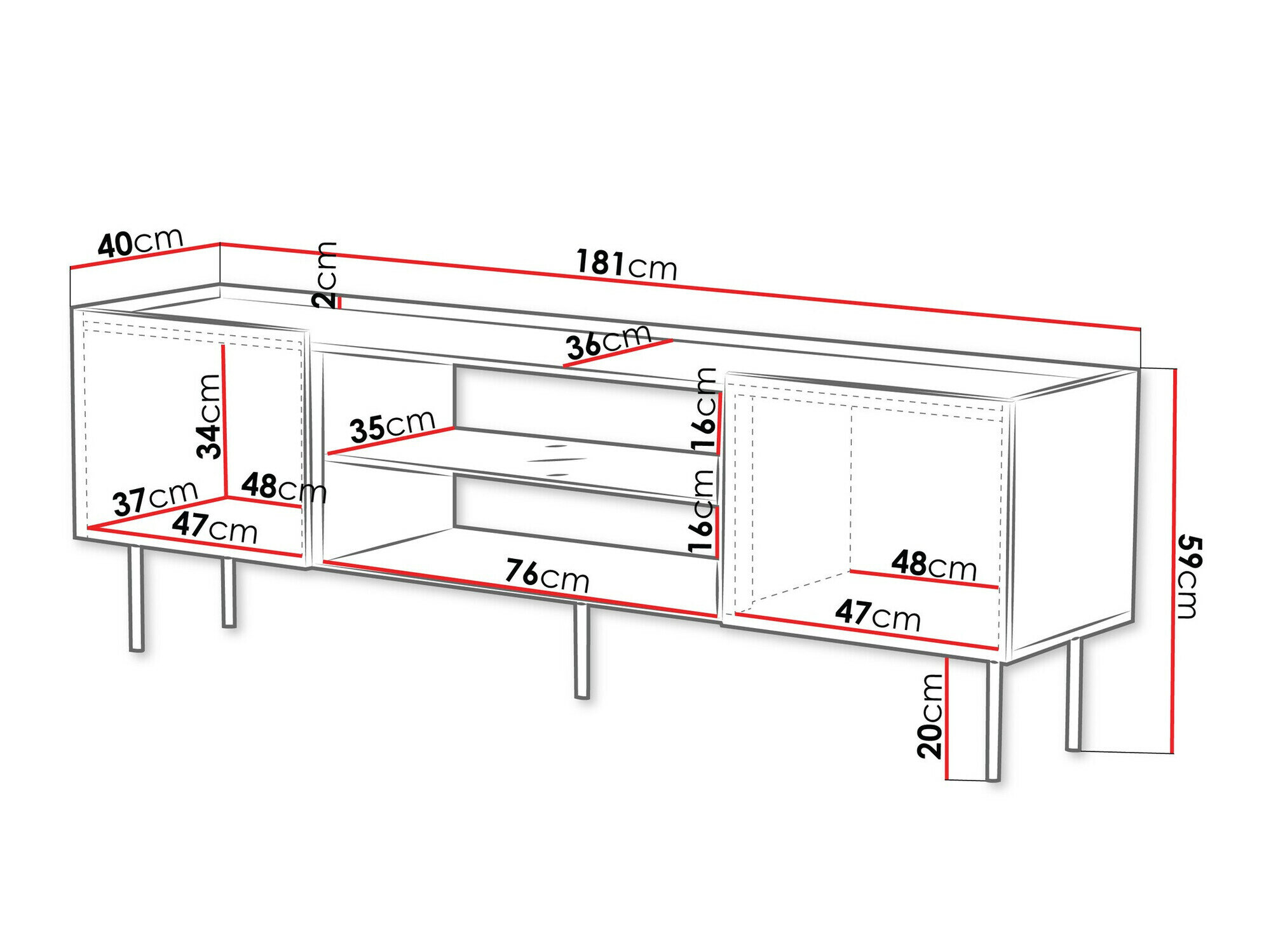 TV-bord Mortali 105 (Hvid)