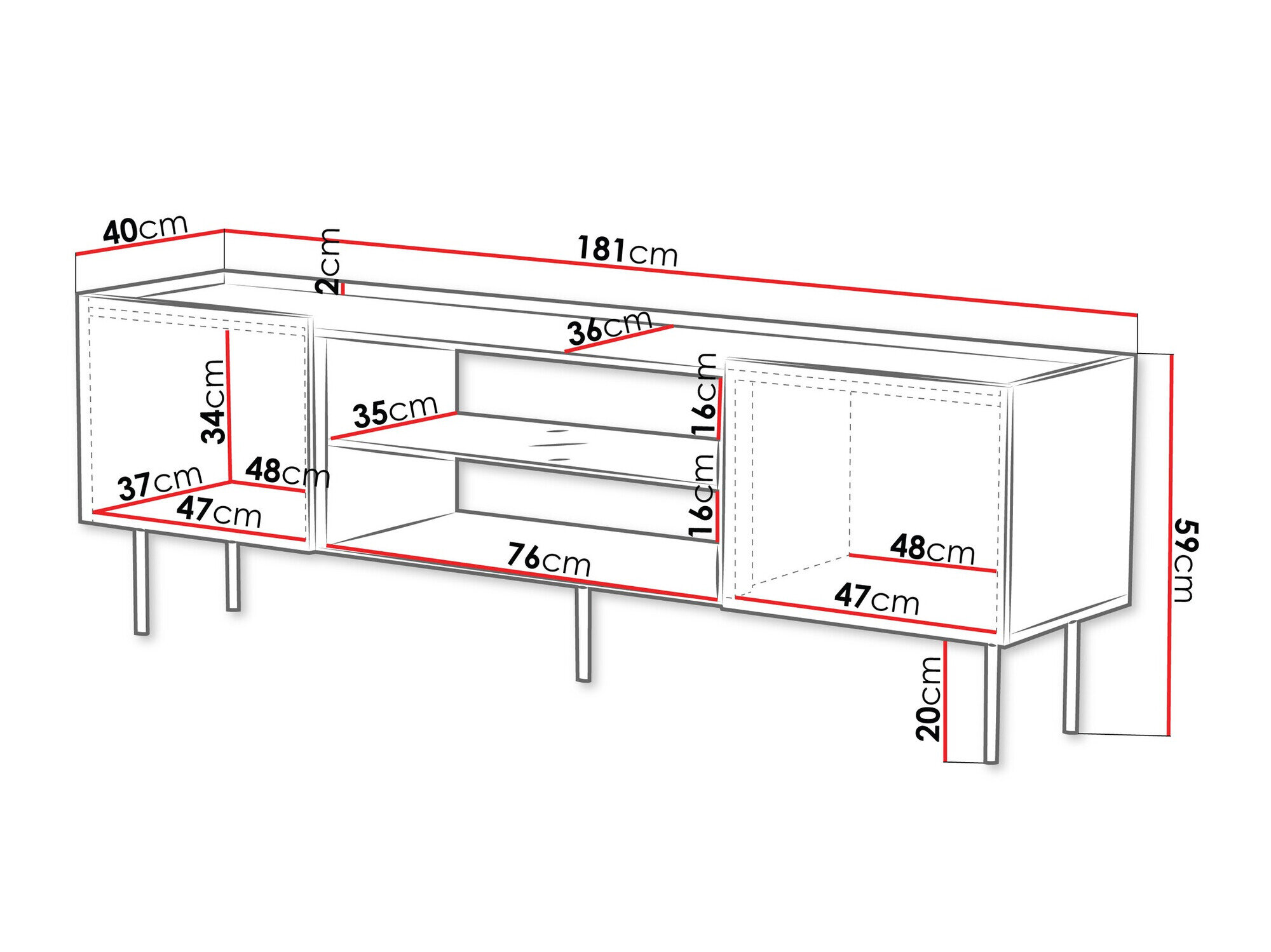 TV-bord Mortali 105 (Kashmir)