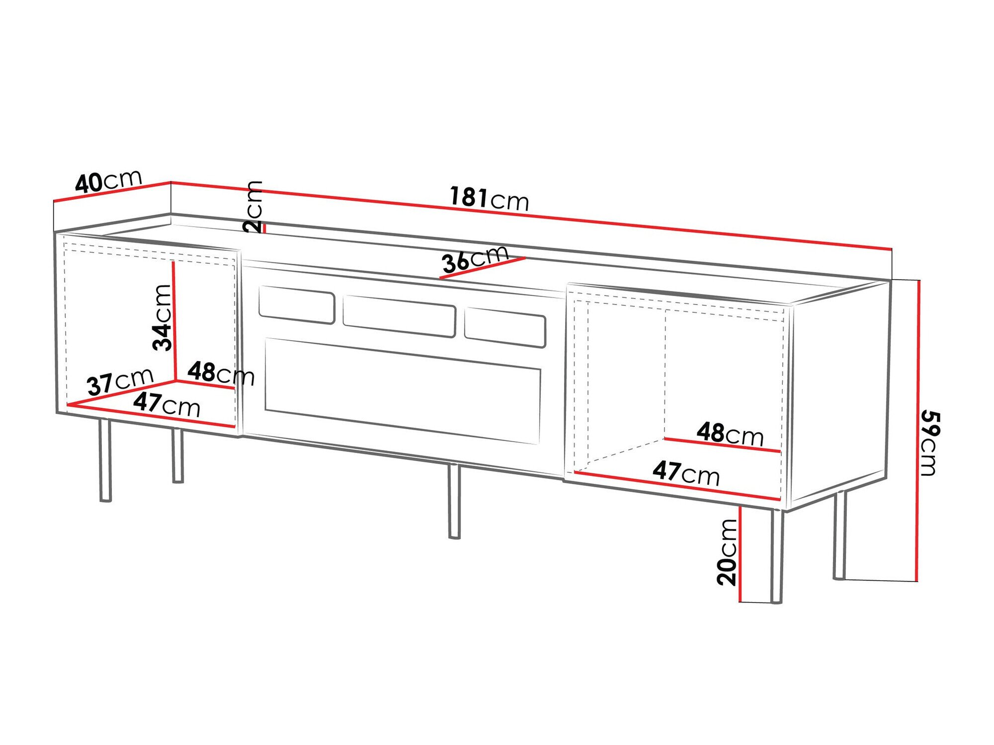 TV-bord Mortali 106 (Hvid)