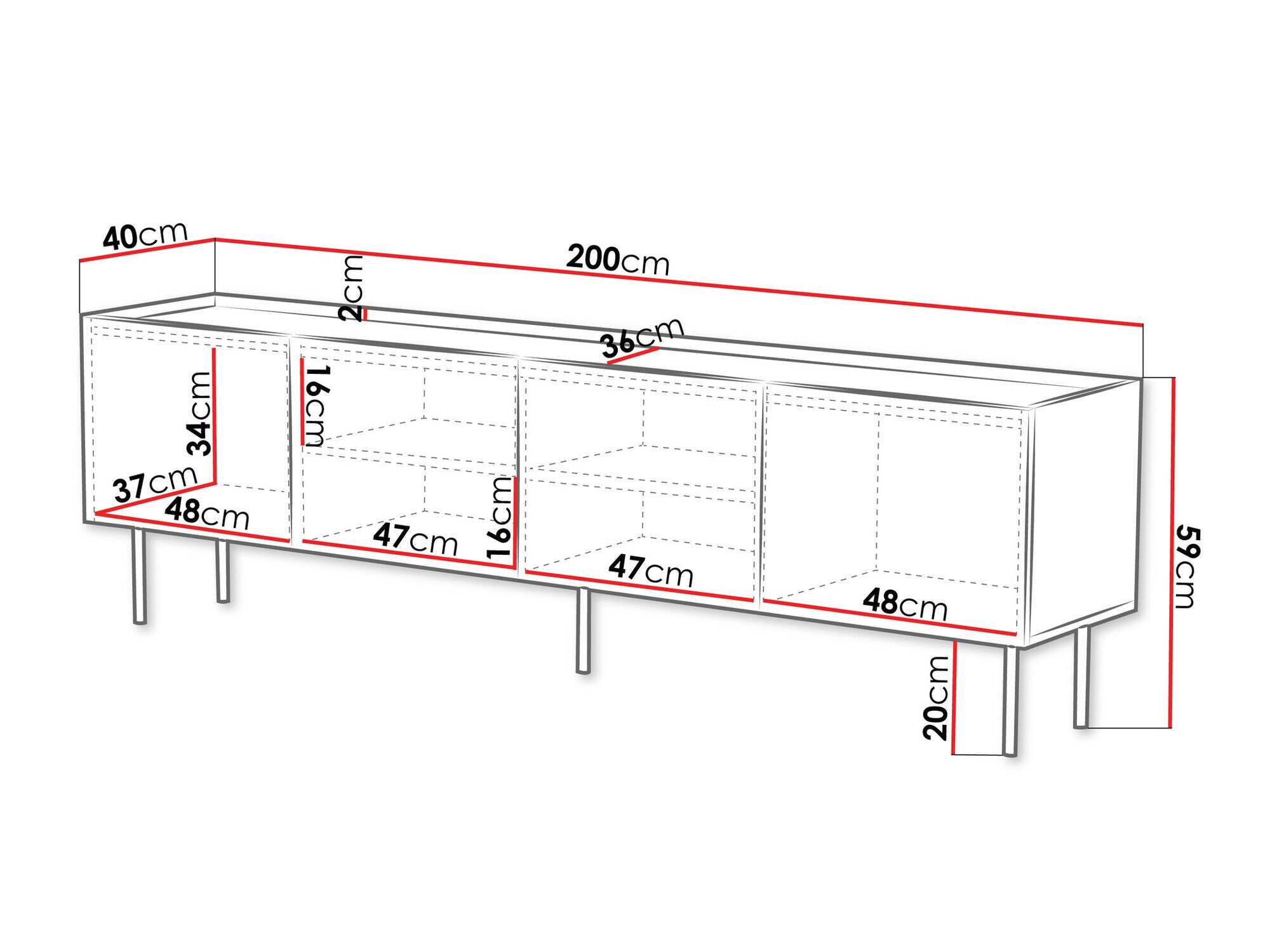 TV-bord Sillen I (Hvid)