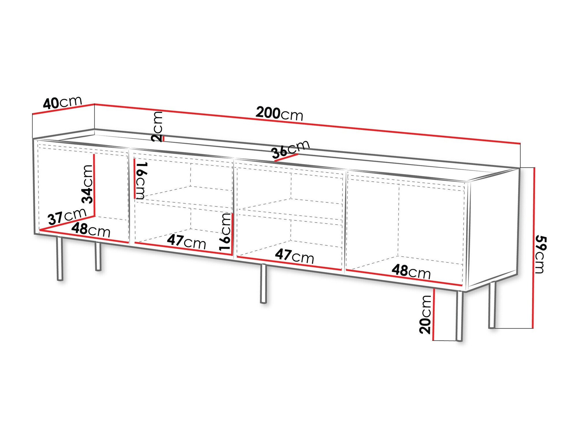 TV-bord Sillen I (Sort)
