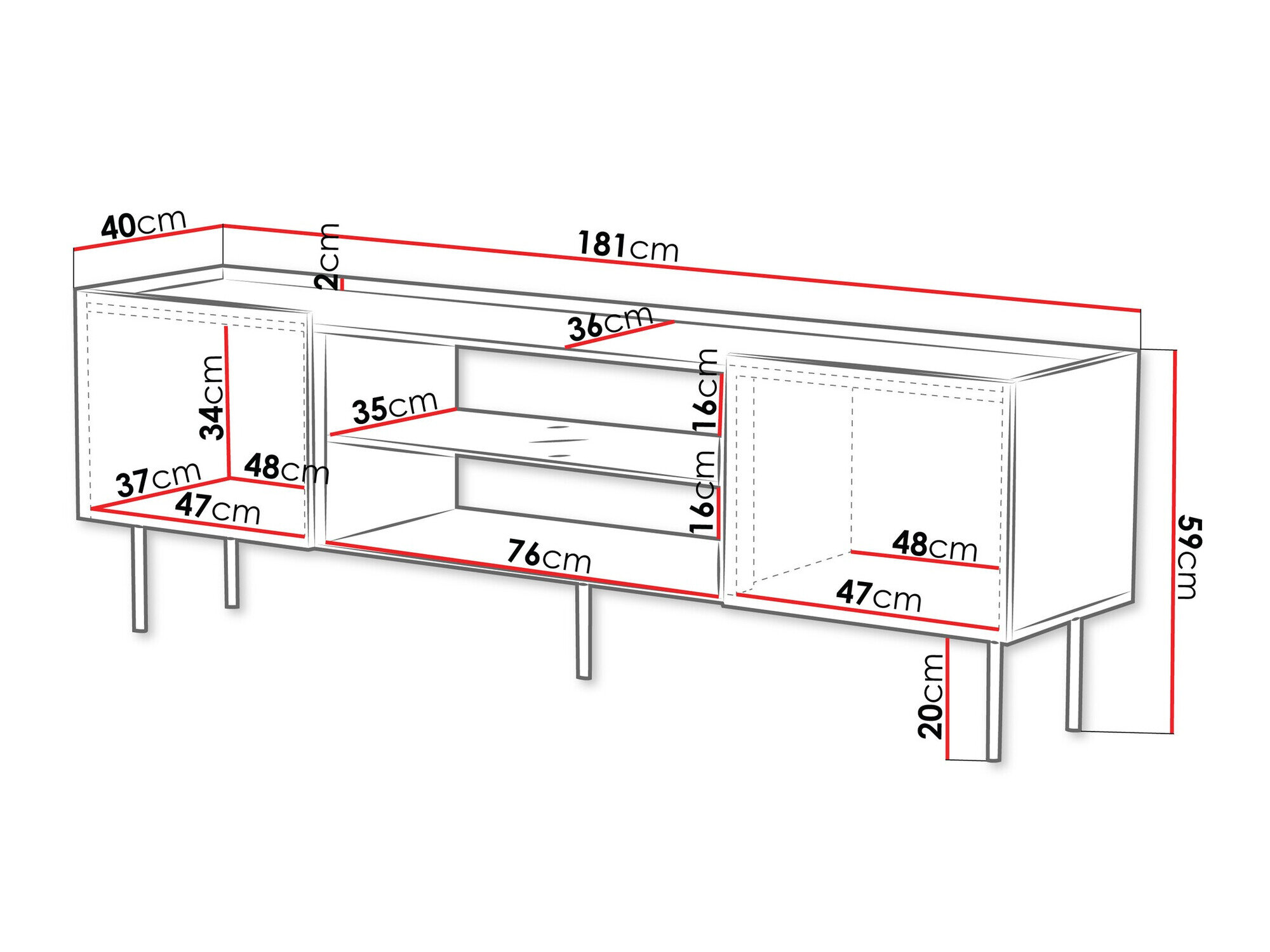 TV-bord Sillen II (Sort)