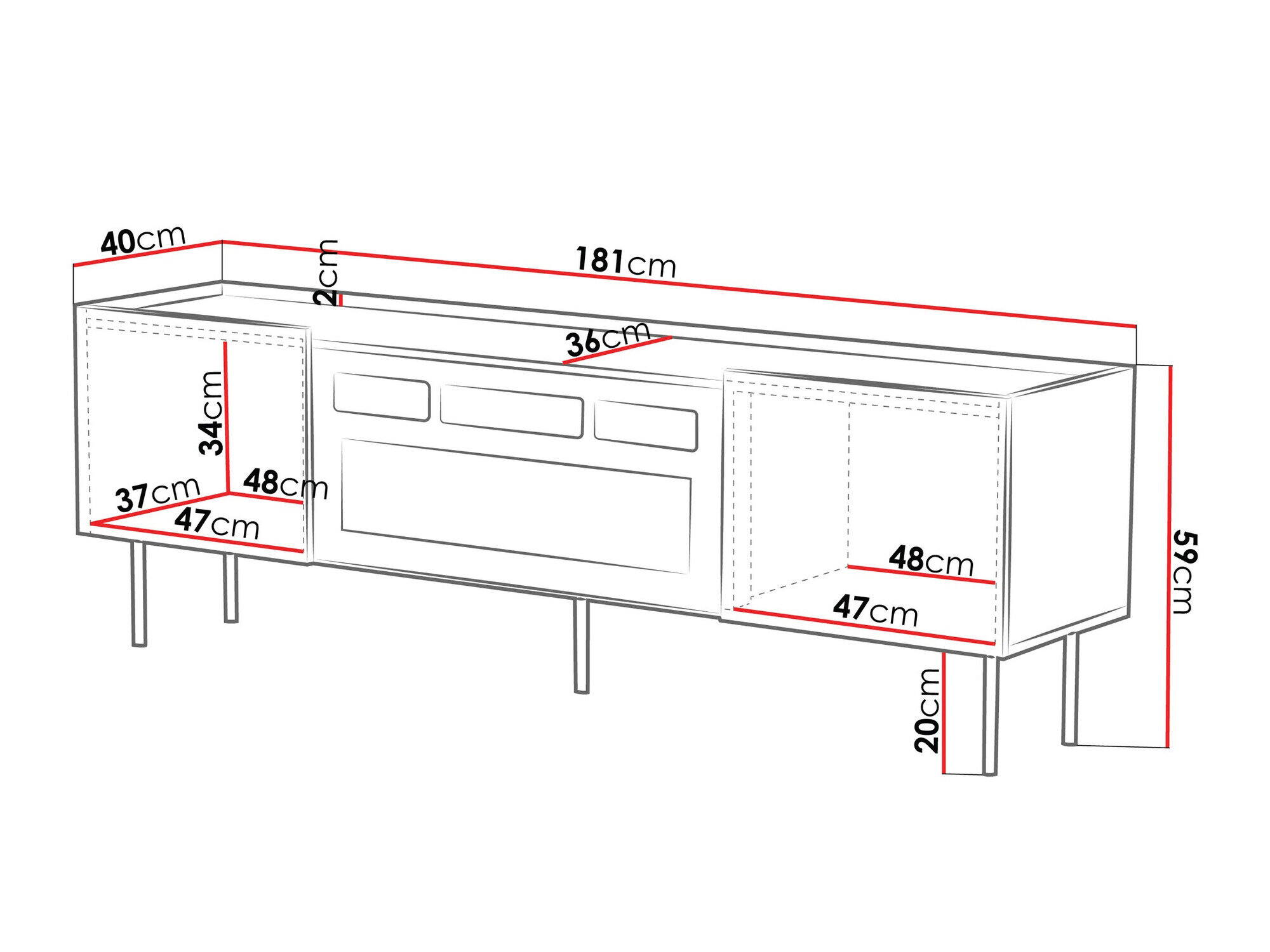 TV-bord Sillen III (Sort)