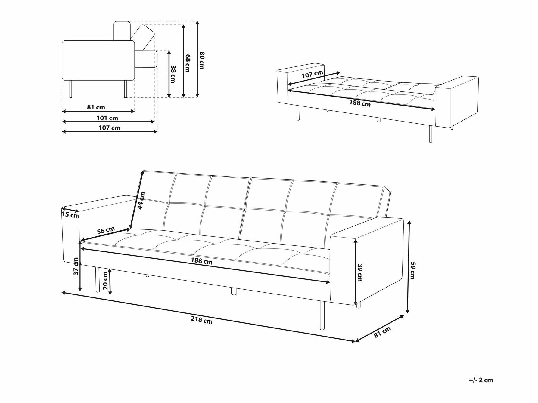 Sofa lova Berwyn 749 (Ruda)