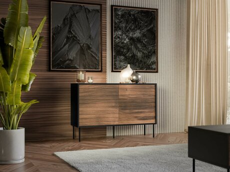 Kommode Flosoru 101 (Valnød + Sort)