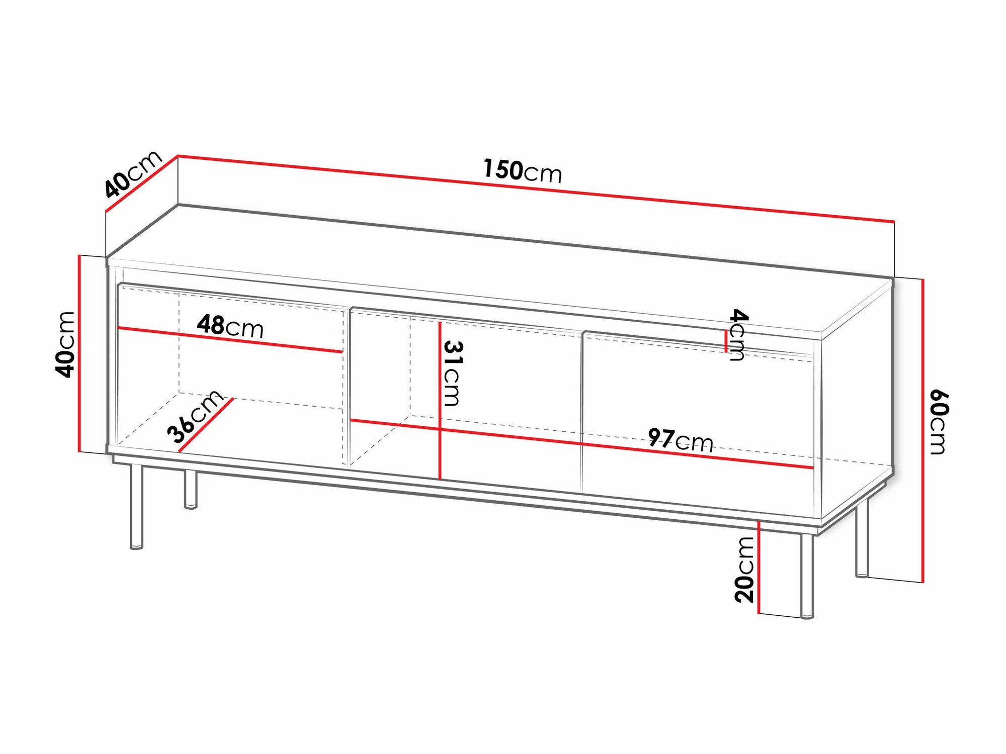 TV-meubel Comfivo Betula (Wit)