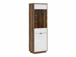 Boekenkast Fivale 102 (Donker delano-eik + Glanzend wit)