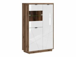 Boekenkast Fivale 103 (Donker delano-eik + Glanzend wit)