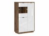 Boekenkast Fivale 103 (Donker delano-eik + Glanzend wit)