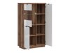 Boekenkast Fivale 103 (Donker delano-eik + Glanzend wit)