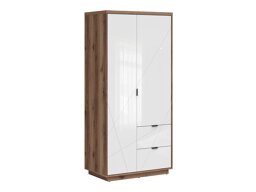 Dulap Fivale 105 (Alb lucios + Stejar Delano închis)