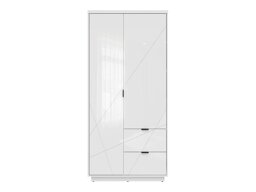Skapis Fivale 105 (Glancēts balts + Balts)