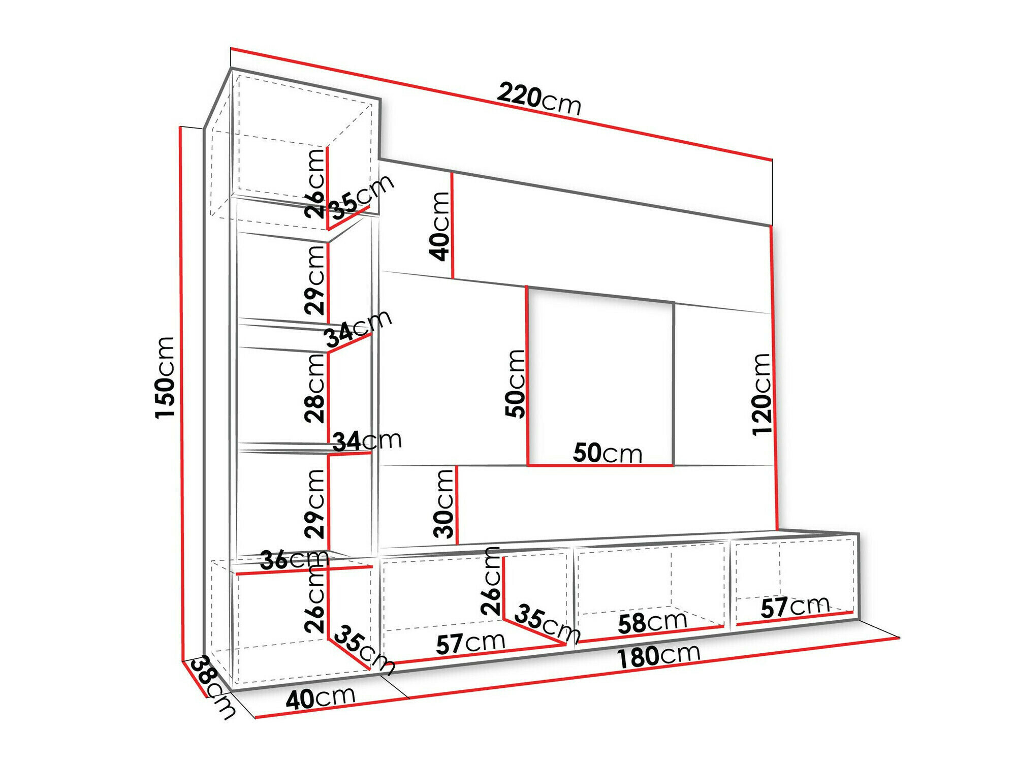 Stuemøbelsæt Comfivo Salix II (Hvid + Hvid marmor)