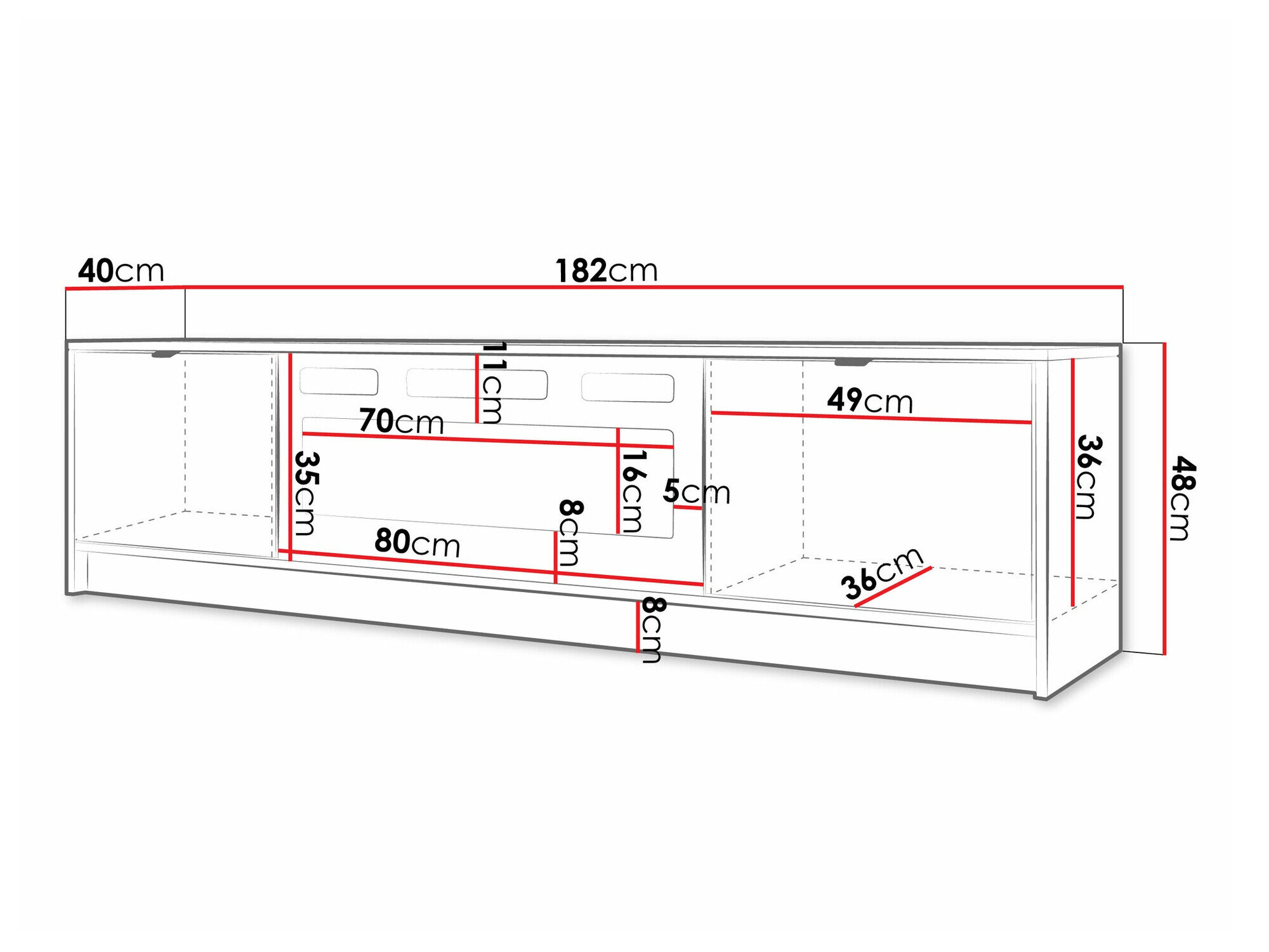 TV-bord Comfivo Larmire 109 (Sort)