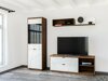 TV galds Fivale 104 (Tumšs delano ozols + Glancēts balts)
