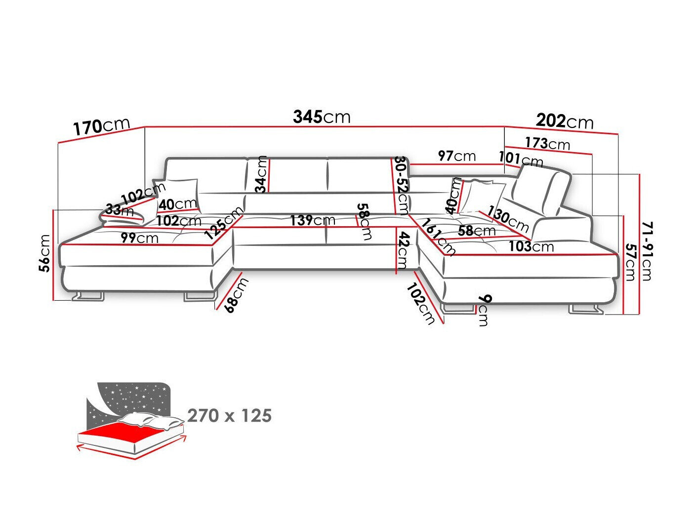 Hjørnesofa Comfivo Ruta V (Abriamo 03)