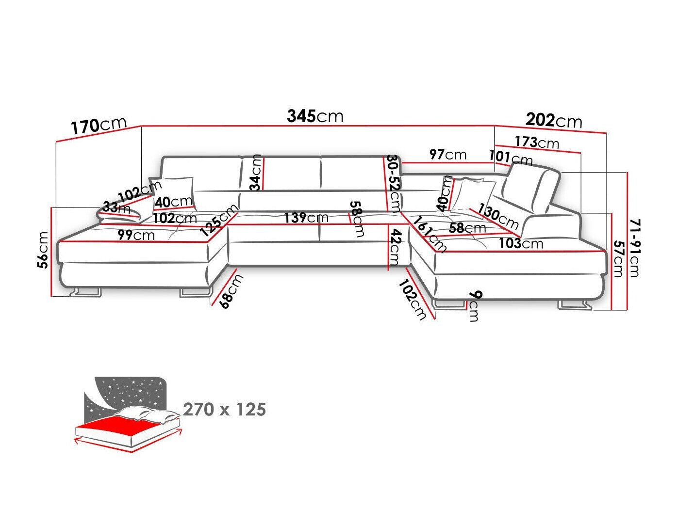 Hjørnesofa Comfivo Ruta V (Abriamo 04)