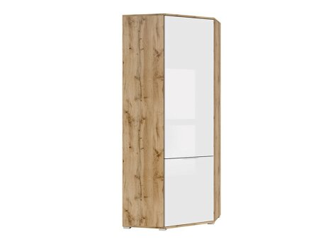 Hjørnegarderob Tivetra 116 (Wotan eg + Glansfuld hvid)