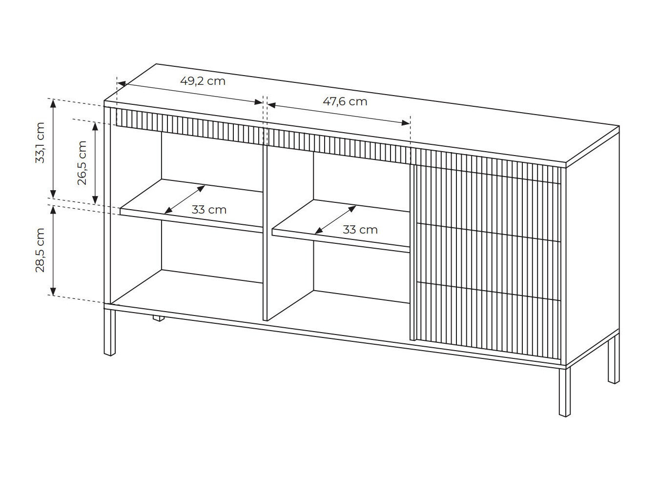 Kommode Romfele 101 (Beige)