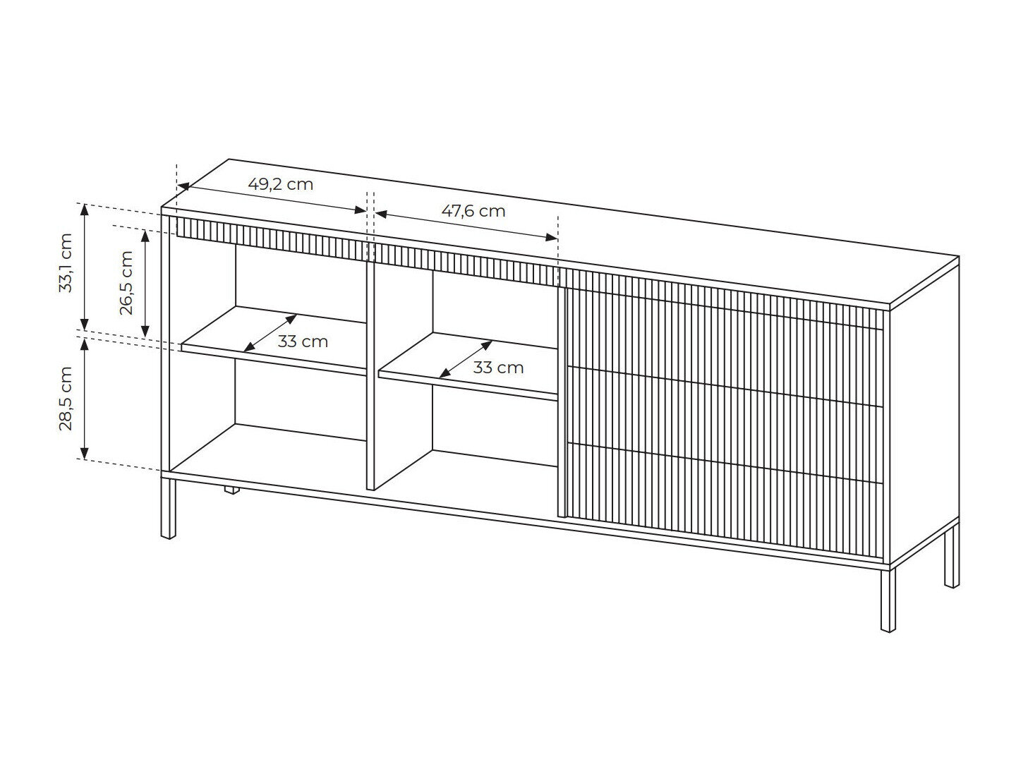 Kommode Romfele 102 (Beige)
