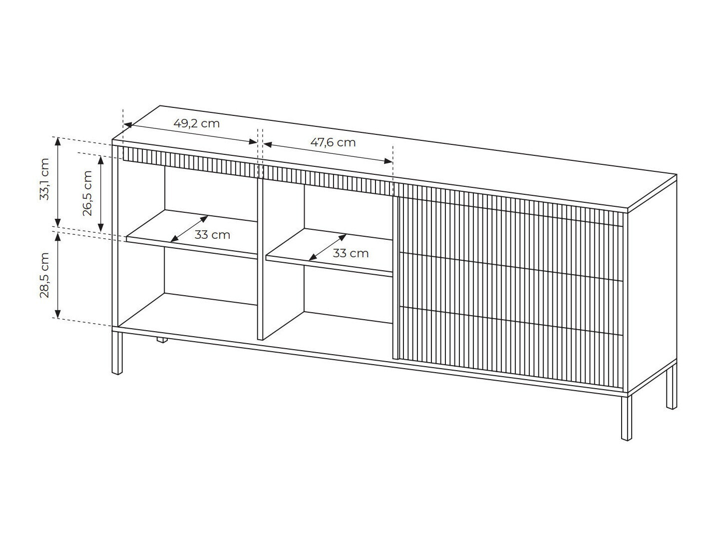 Kommode Romfele 102 (Sort)