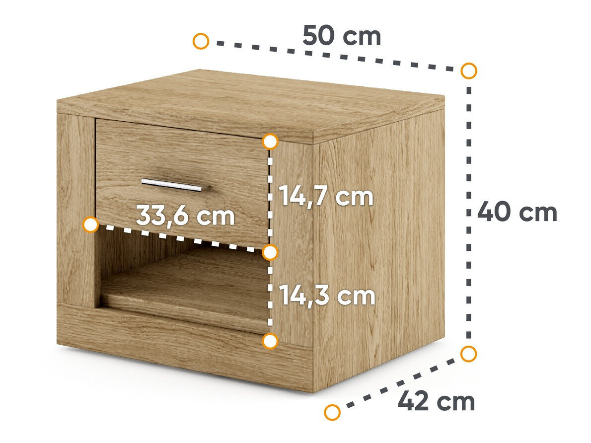 Sengebord Cirdelu 107 (Egetræ)