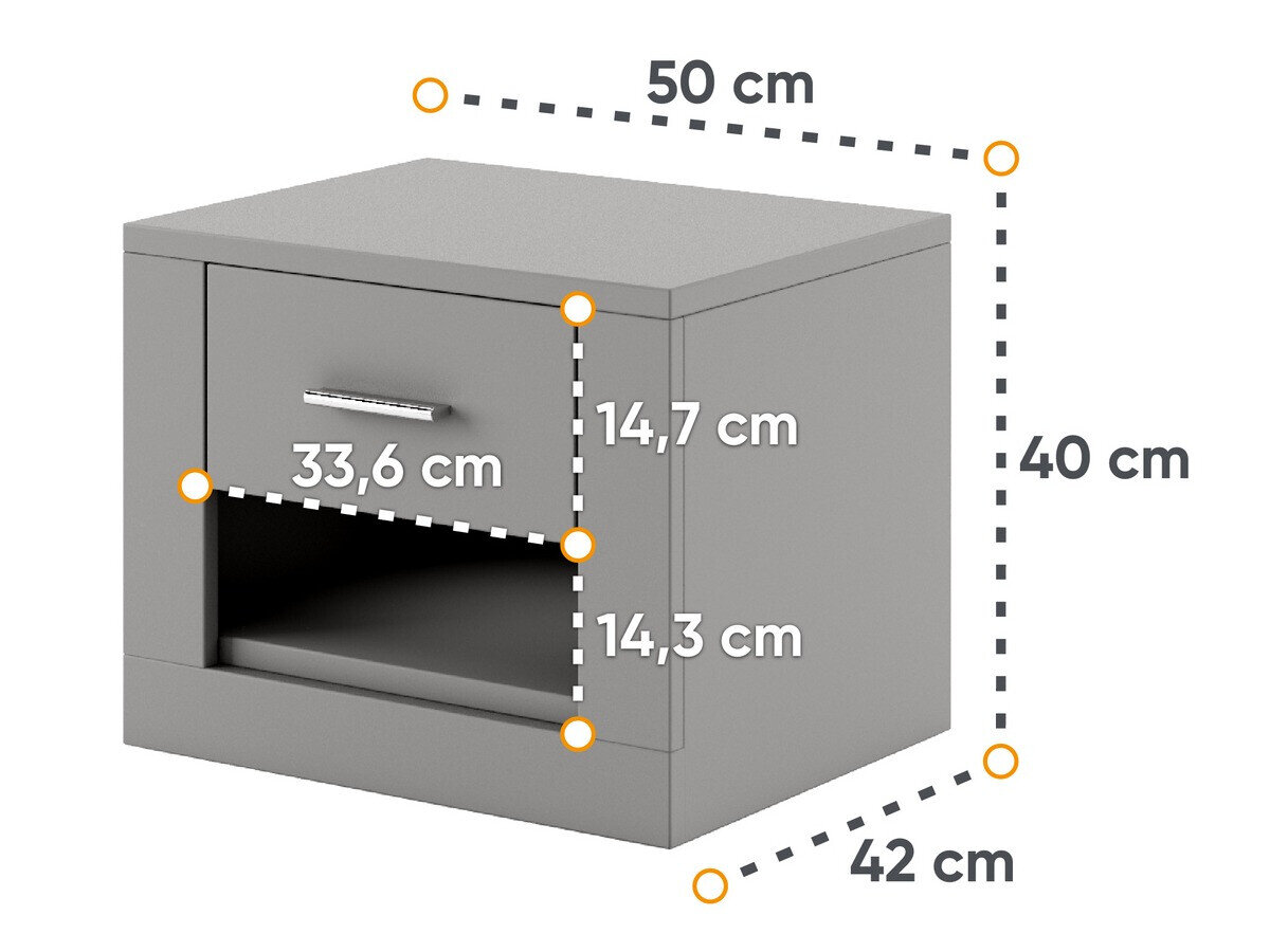 Sengebord Cirdelu 107 (Grå)