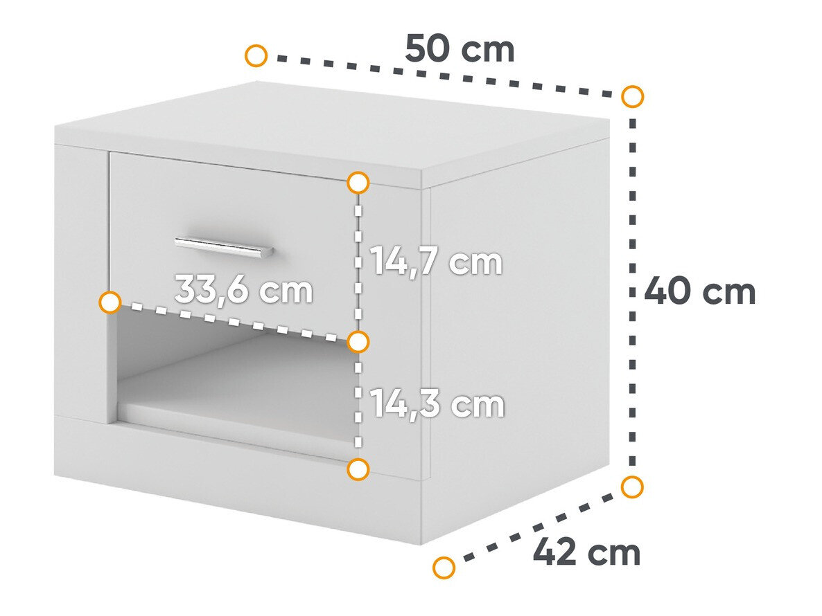Sengebord Cirdelu 107 (Hvid)