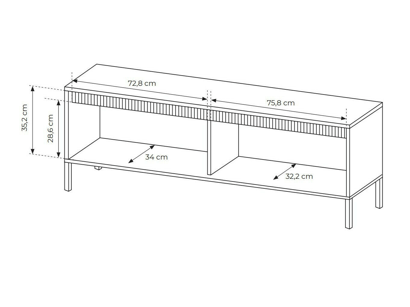 TV-bord Romfele 103 (Sort)