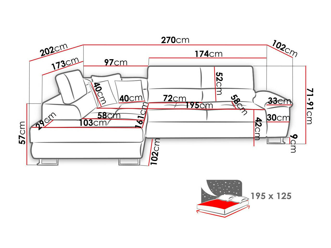 Hjørnesofa Comfivo 290 (Abriamo 03)