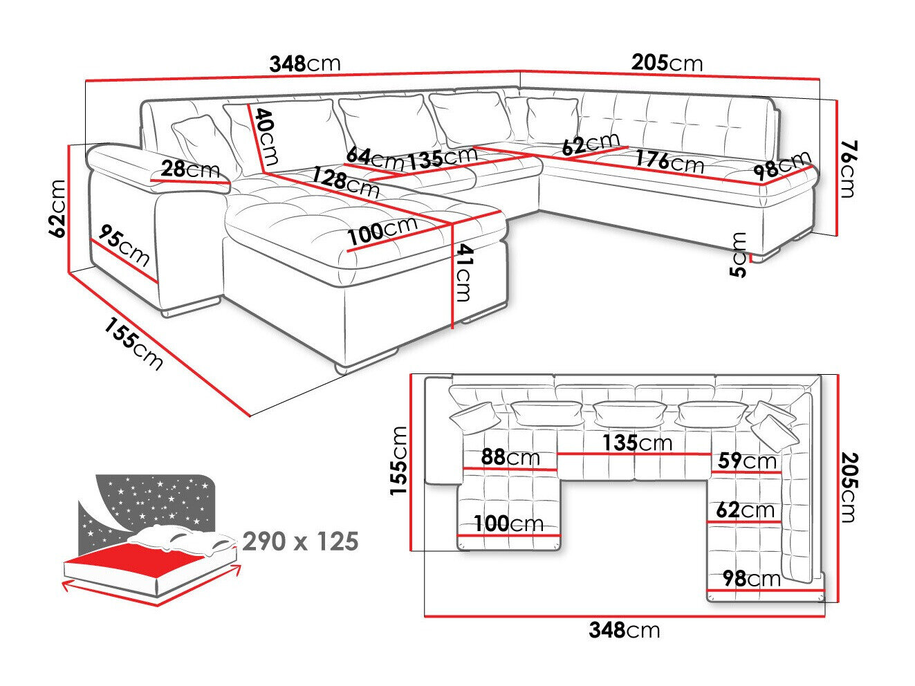 Hjørnesofa Comfivo Gemma VI (Baloo 2074)