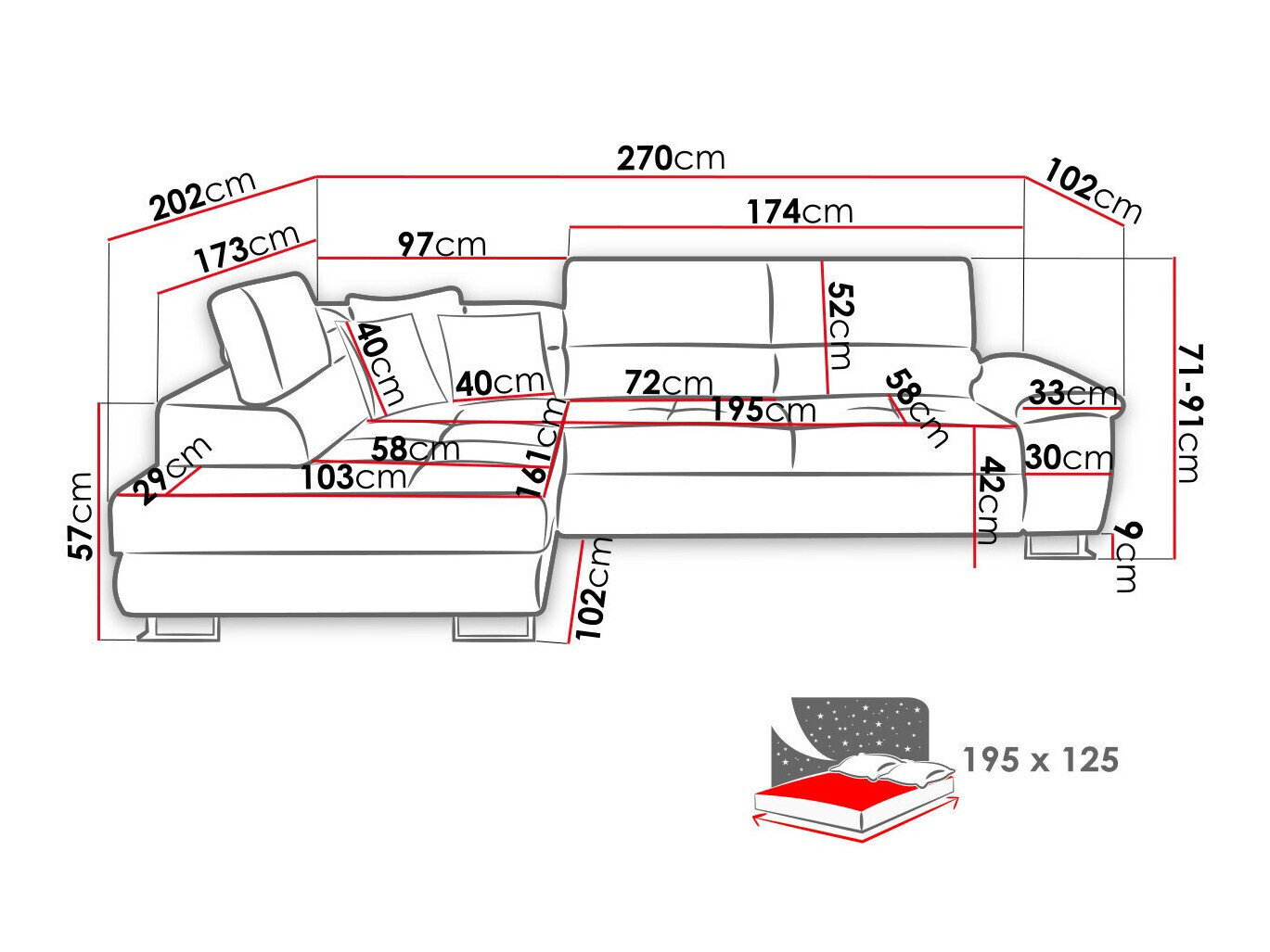 Hjørnesofa Comfivo Ruta VII (Abriamo 03)
