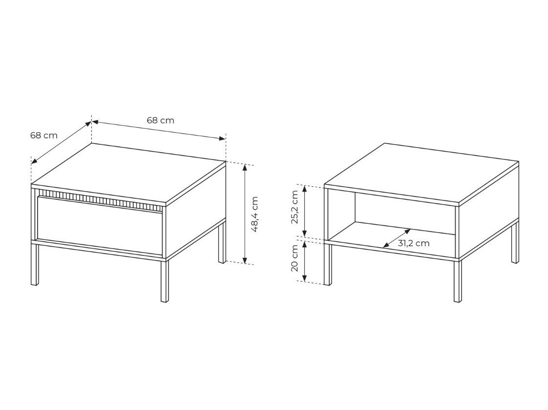 Salontafel Romfele 105 (Zwart)