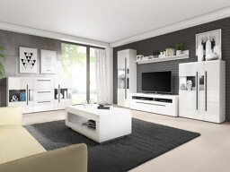 Set de living Ophsalu 112 (Alb + Alb lucios)