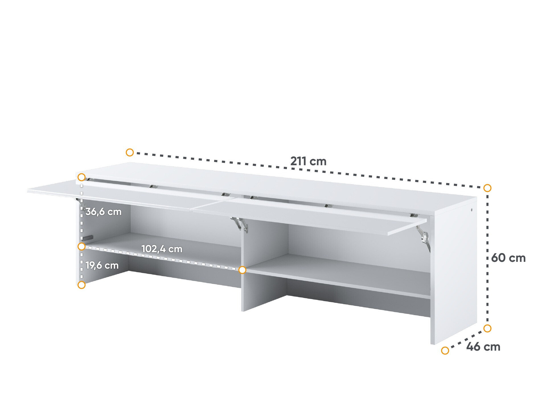 Skænk Concept Pro Lenart III (Hvid + Glansfuld hvid)